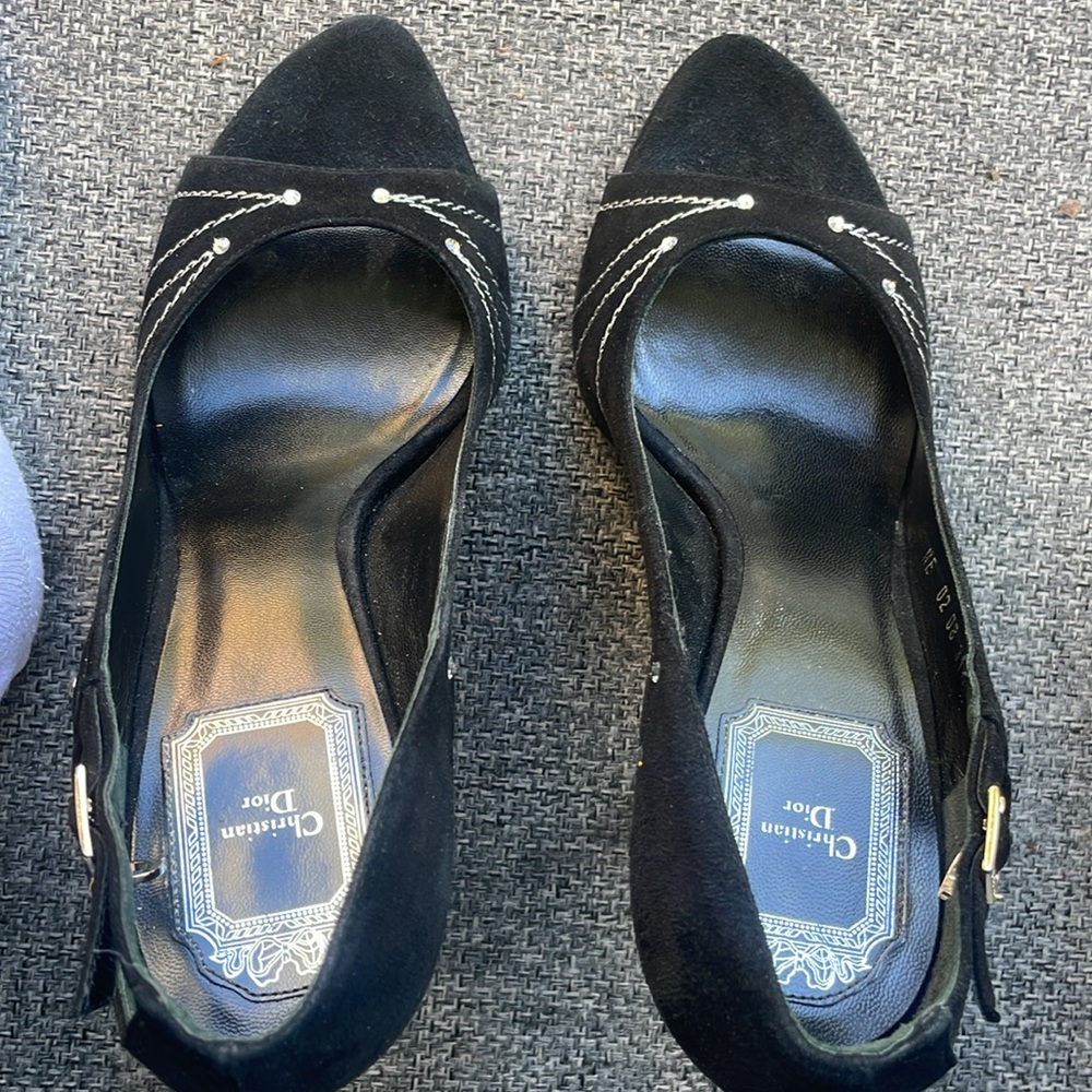 Dior Black Suede Stiletto Heels Pumps size EUR 37.5 US 71/2 (like new) - Picture 12 of 12